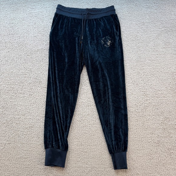 True Religion Pants - True Religion Womens Navy Blue Velour Buddha Foil Joggers Pants L 205349-4100